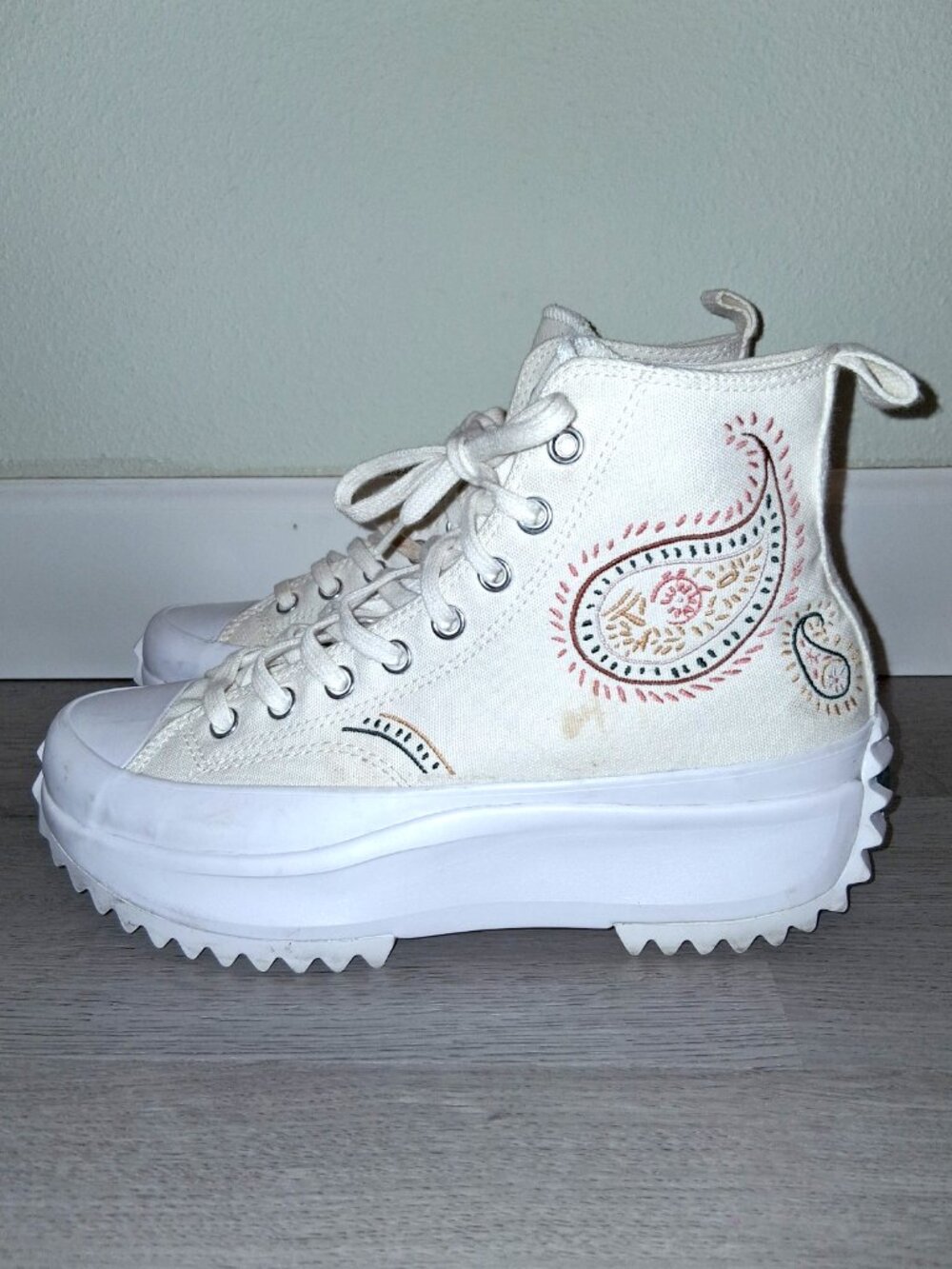 Converse Chuck Taylor Paisley Run Star Hike Platform High Top Sneakers Size 10
